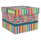 Retro Scales & Stripes Gift Box with Lid - Canvas Wrapped - XX-Large (Personalized)