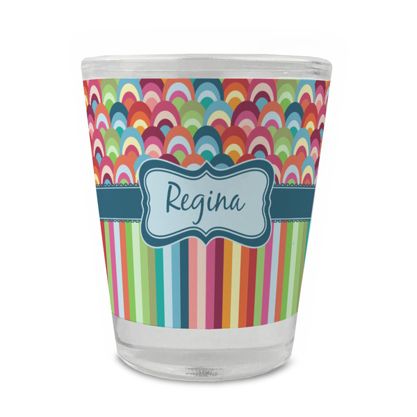 Retro Scales & Stripes Glass Shot Glass - Standard - FRONT