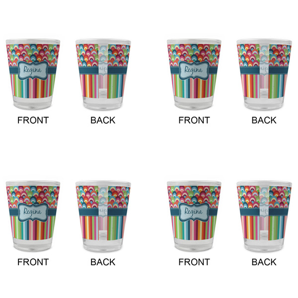 Retro Scales & Stripes Glass Shot Glass - Standard - Set of 4 - APPROVAL