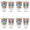 Retro Scales & Stripes Glass Shot Glass - with gold rim - Set of 4 - APPROVAL