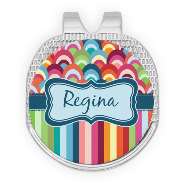 Retro Scales & Stripes Golf Ball Hat Marker Hat Clip