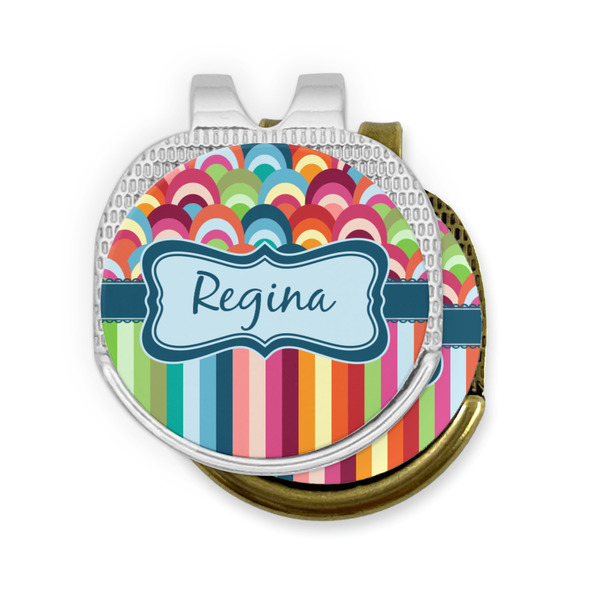 Retro Scales & Stripes Golf Ball Marker Hat Clip - PARENT/MAIN