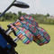 Retro Scales & Stripes Golf Club Cover - Set of 9 - On Clubs