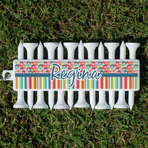 Custom Retro Scales & Stripes Golf Tees & Ball Markers Set (Personalized)