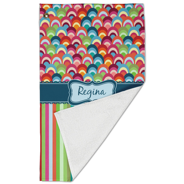 Retro Scales & Stripes Golf Towel - Folded (Large)