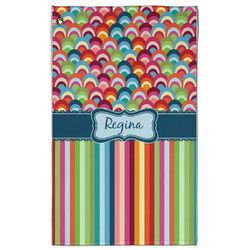 Retro Scales & Stripes Golf Towel - Poly-Cotton Blend - Large w/ Name or Text