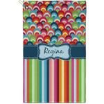 Retro Scales & Stripes Golf Towel - Poly-Cotton Blend - Small w/ Name or Text