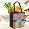 Retro Scales & Stripes Grocery Bag - LIFESTYLE