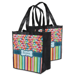 Retro Scales & Stripes Grocery Bag (Personalized)