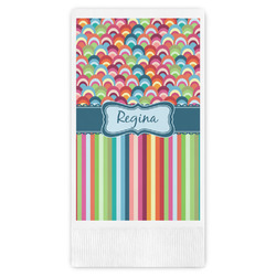 Retro Scales & Stripes Guest Napkins - Full Color - Embossed Edge (Personalized)