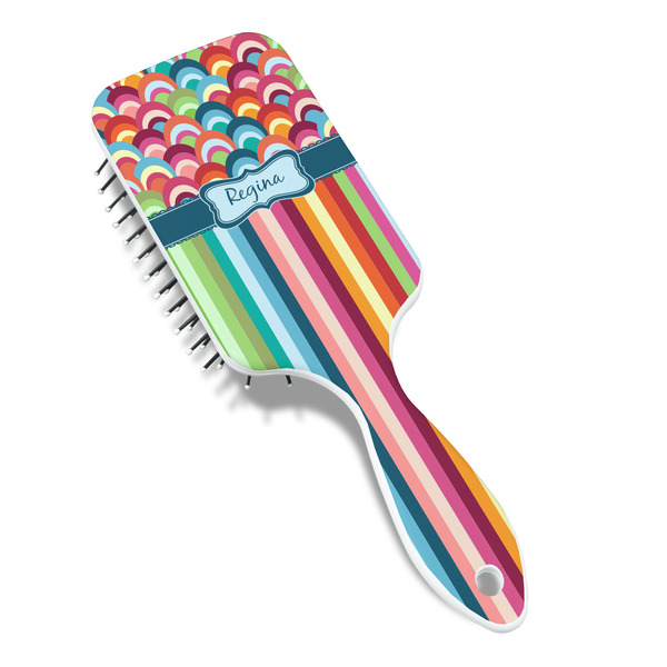 Retro Scales & Stripes Hair Brush - Angle View