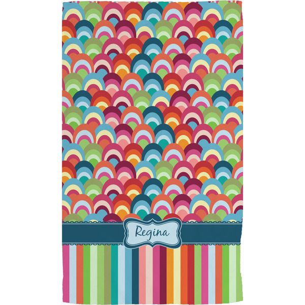 Retro Scales & Stripes Hand Towel (Personalized) Full
