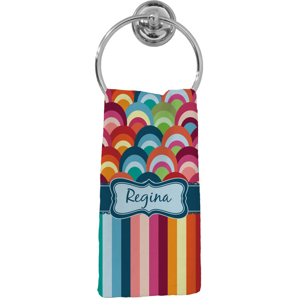 Custom Retro Scales & Stripes Hand Towel - Full Print (Personalized)