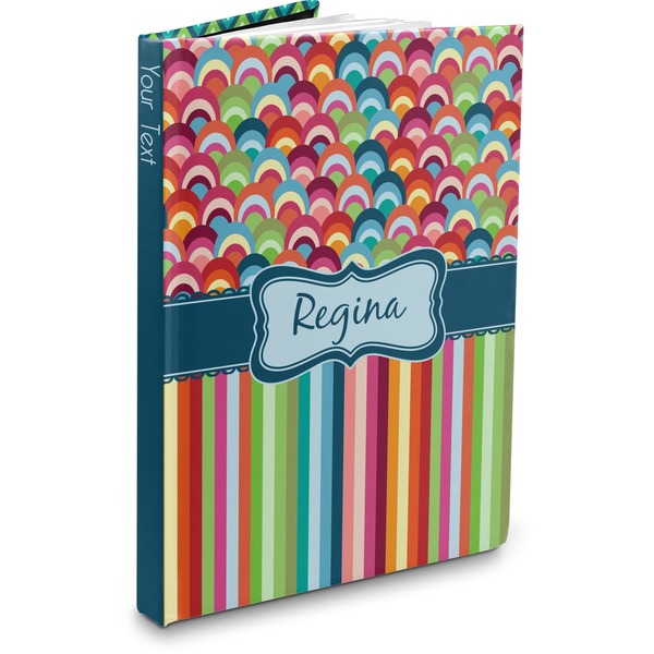 Custom Retro Scales & Stripes Hardbound Journal - 5.75" x 8" (Personalized)