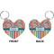 Retro Scales & Stripes Heart Keychain (Front + Back)