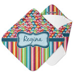 Retro Scales & Stripes Hooded Baby Towel (Personalized)
