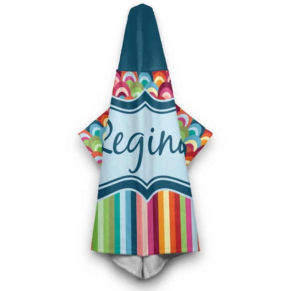 Retro Scales & Stripes Hooded Towel - Hanging