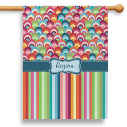 Retro Scales & Stripes 28" House Flag - Single Sided (Personalized)