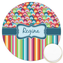 Retro Scales & Stripes Printed Cookie Topper - 3.25" (Personalized)