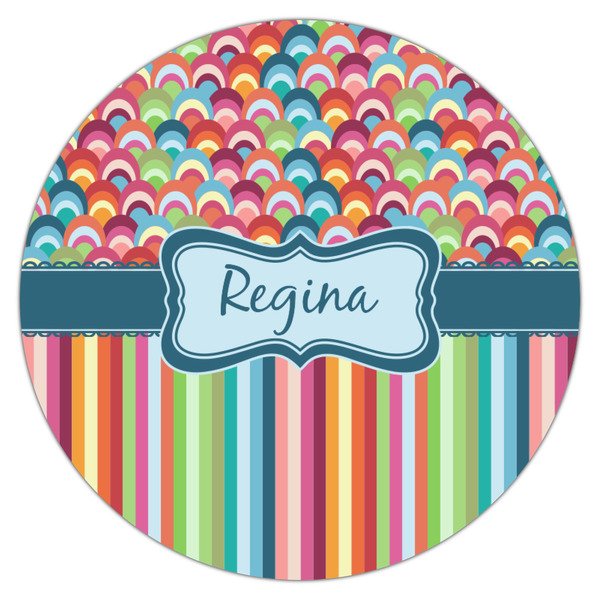 Retro Scales & Stripes Icing Circle - Medium - Single