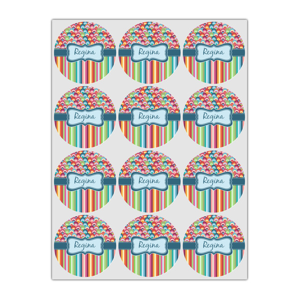 Retro Scales & Stripes Icing Circle - Small - Set of 12