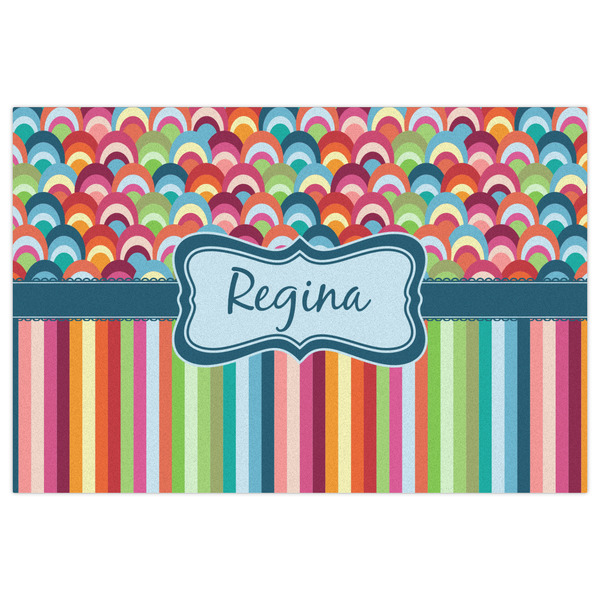 Retro Scales & Stripes Indoor / Outdoor Rug - 2'x3' - Front Flat