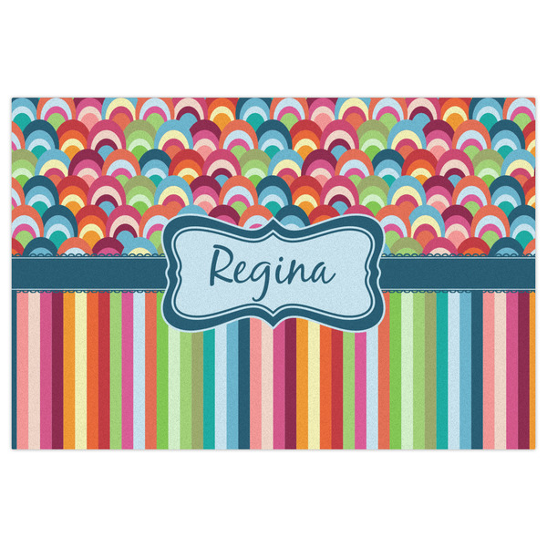 Retro Scales & Stripes Indoor / Outdoor Rug - 4'x6' - Front Flat