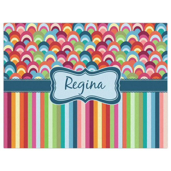 Retro Scales & Stripes Indoor / Outdoor Rug - 6'x8' - Front Flat