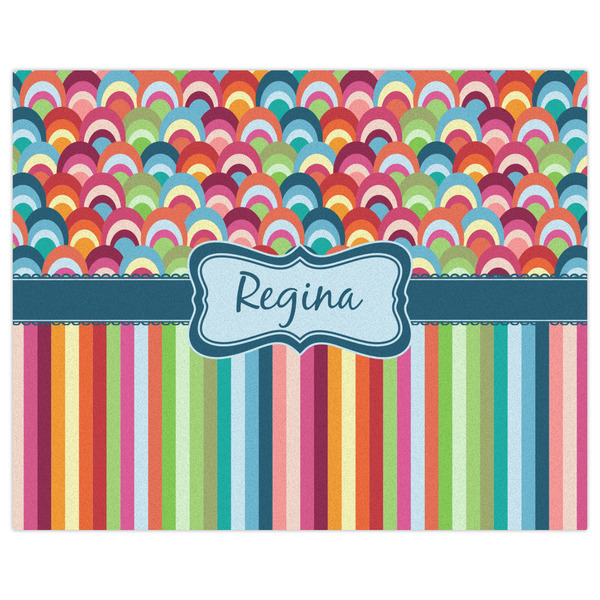 Retro Scales & Stripes Indoor / Outdoor Rug - 8'x10' - Front Flat