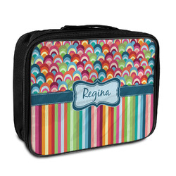 Retro Scales & Stripes Insulated Lunch Bag w/ Name or Text