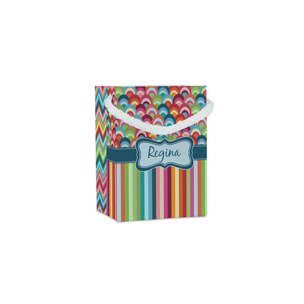 Custom Retro Scales & Stripes Jewelry Gift Bags - Matte (Personalized)