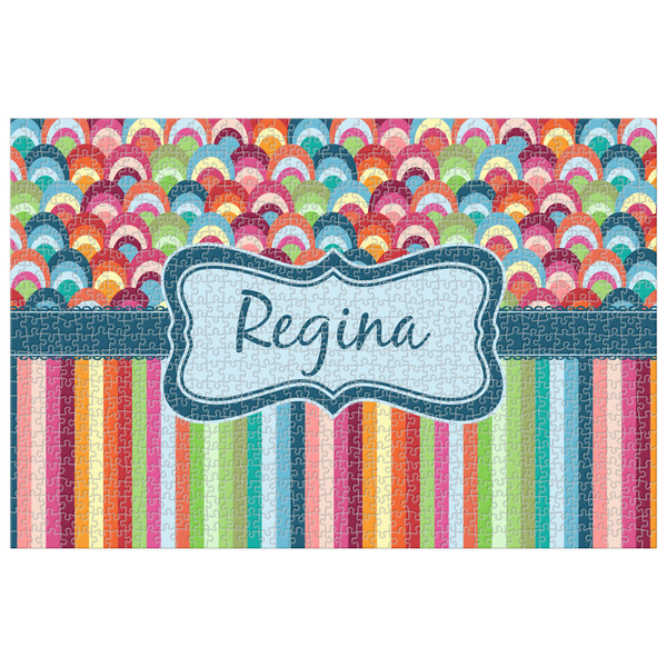 Custom Retro Scales & Stripes Jigsaw Puzzle - 1000-piece (Personalized)