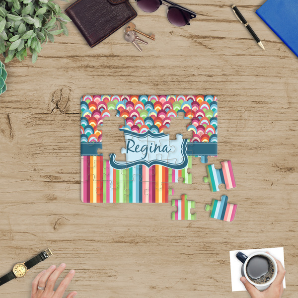 Retro Scales & Stripes Jigsaw Puzzle 30 Piece - In Context