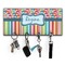 Retro Scales & Stripes Key Hanger w/ 4 Hooks & Keys