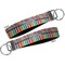 Retro Scales & Stripes Key-chain - Metal and Nylon - Front and Back