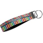 Retro Scales & Stripes Wristlet Webbing Keychain Fob (Personalized)