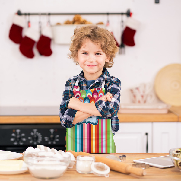 Retro Scales & Stripes Kid's Aprons - Small - Lifestyle