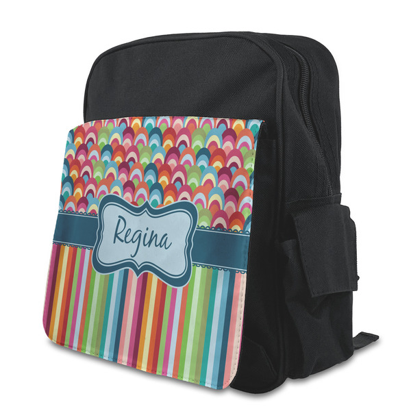 Custom Retro Scales & Stripes Preschool Backpack (Personalized)