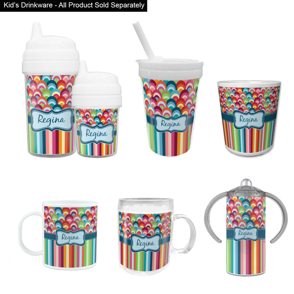 Retro Scales & Stripes Kid's Drinkware - Customized & Personalized