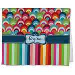 Retro Scales & Stripes Kitchen Towel - Poly Cotton w/ Name or Text