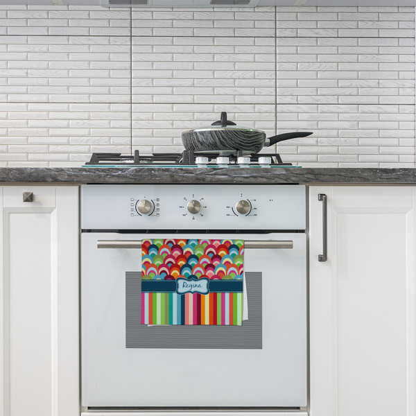 Retro Scales & Stripes Kitchen Towel - Poly Cotton - Lifestyle