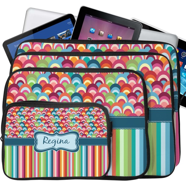 Retro Scales & Stripes Laptop Case Sizes