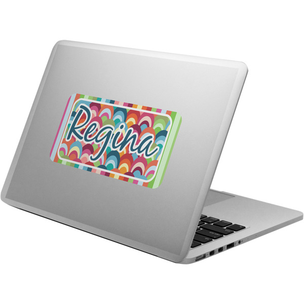 Custom Retro Scales & Stripes Laptop Decal (Personalized)