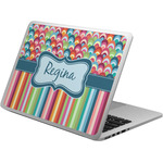 Retro Scales & Stripes Laptop Skin - Custom Sized w/ Name or Text