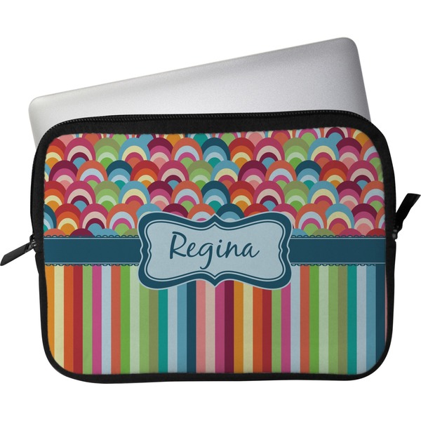Custom Retro Scales & Stripes Laptop Sleeve / Case - 13" (Personalized)