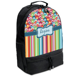 Retro Scales & Stripes Backpacks - Black (Personalized)