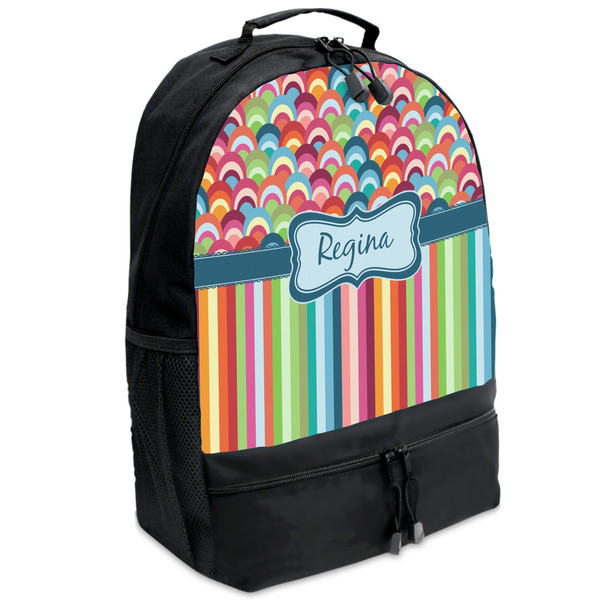 Custom Retro Scales & Stripes Backpacks - Black (Personalized)