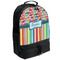 Retro Scales & Stripes Large Backpack - Black - Angled View