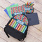 Retro Scales & Stripes Large Backpack - Black - With Stuff