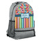 Retro Scales & Stripes Large Backpack - Gray - Angled View